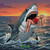 Great White Terror – ©Kristin Schwenke Block Licensed Diamond Art Kit - Made to order