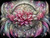 Pink lotus flower dreamcatcher with feathers, roses, and celestial fantasy details on a colorful cosmic background.
