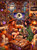 Two cozy witches enjoy a Halloween movie night with popcorn, pumpkin treats, warm drinks, and magical décor inside a festive autumn cottage by Dreamy Witch.
