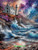Storm Watch Lighthouse  ©ManuVany AI – Licensed Diamond Art Kit - Made to Order