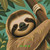 Cheerful Sloth ©1000 No Kotoba – Licensed Diamond Art Kit - Made to Order