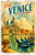 Venetian Canal Elegance by 1000 No Kotoba featuring gondolas floating along the Grand Canal with historic Venetian architecture in the background.
