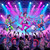 New Wave by Kristin Schwenke Block featuring an energetic 1980s-inspired band performing under neon lights before an enthusiastic crowd.