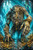 Ancient troll guarding a hidden treasure inside an icy cave filled with gold, skulls, and mystical artifacts.