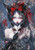 Dark Fantasy Kitsune Maiden by Sakura featuring a gothic fox-eared woman holding an ornate kitsune mask with crimson accents and dark Japanese fantasy styling.