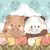 Best Friends Forever by Sakura featuring a cute bear and panda standing together in a pastel tulip garden.