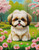 Garden Puppy ©Art by Cajun Beauty-  Licensed Diamond Art Kit - Made to Order