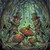 Forest Mayhem by Kristin Schwenke Block featuring two mischievous fantasy creatures smashing giant colorful mushrooms in a mysterious forest.