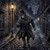 Whitechapel by Kristin Schwenke Block featuring a mysterious Victorian gentleman in a black top hat and coat walking through a foggy gaslit London street at night.