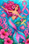 Ribbon Reef Mermaid featuring a joyful pink-haired mermaid swimming with a sea turtle and tropical fish among pink coral, hibiscus and breast cancer awareness ribbons.