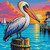 Pelican Sunset Perch © Kelly Reins - Diamond Art Kit - Made to Order