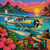 Tropical Seaplane Escape © Kelly Reins - Diamond Art Kit - Made to Order