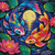 Rainbow Koi Moon © Kelly Reins - Diamond Art Kit - Made to Order