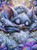 Moonlit Dreamer Bat diamond art by Sandrietta featuring an adorable sleeping fantasy bat surrounded by crystals, pearls, mushrooms and celestial sparkle.