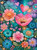 Colorful whimsical flower garden filled with sparkling pink, teal, purple, and coral blossoms, hearts, butterflies, and glowing lights.