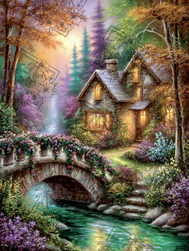 Enchanted Woodland Home – Licensed Diamond Art Kit by Sandrietta