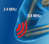 “Swing” Through the Treatment Range With Our Patented SonoSwing. Lower frequencies (0.8 to 1.5 MHz) are optimally effective at greater depths, while higher frequencies (2.4 to 3.0 MHz) act more on the surface.