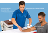 Practitioner using the emFieldPro medium dynamic applicator for contact-free High Energy Inductive Therapy of the forearm and elbow,