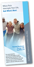 DualWave FX Focused Shockwave Therapy Patient Waiting Room Brochure