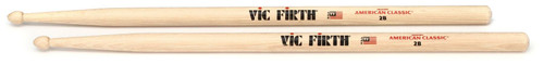 Vic Firth American Classic 2B Wood Tip Drum Sticks