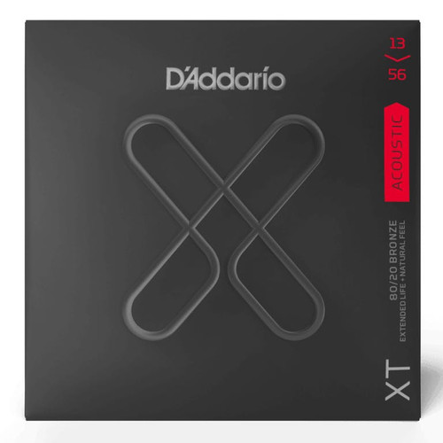 D'Addario XTABR1356 XT 80/20 Bronze Acoustic Guitar Strings, Medium (13-56)