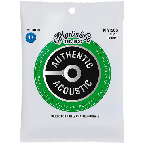 Martin MA150S Marquis Silked 80/20 Bronze Acoustic Guitar Strings, Medium (13-56)