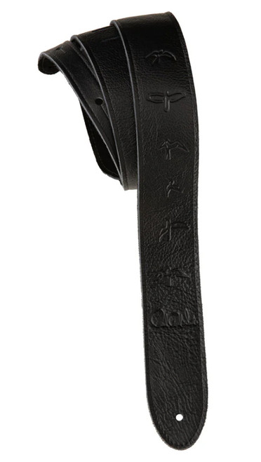 2" PRS Leather Embossed Birds Guitar Strap - Black