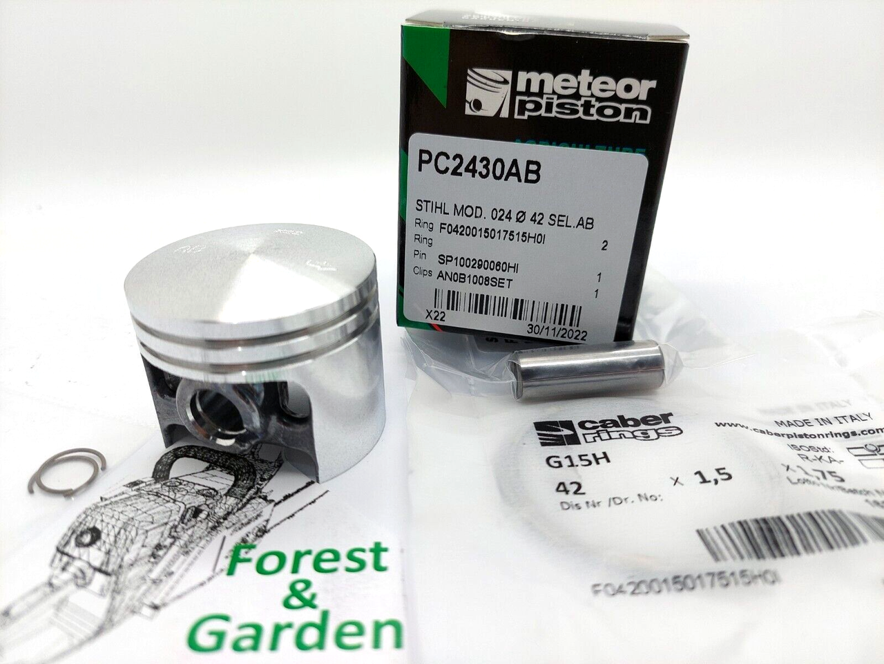 Kit Reconstruction Piston Pour Tronçonneuse Stihl 024 MS240 – 42 Mm – Bagues Piston Incluses – Haute Qualité – Pièce Détachée - 9