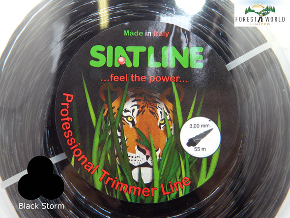 SIAT Professional TWISTED SILENT Strimmer line,3 mm,BLACK STORM,MADE IN ITALY