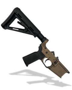 BLEM FDE Complete AR15 Lower Receiver, Magpul MOE Stock, K2 grip, Black