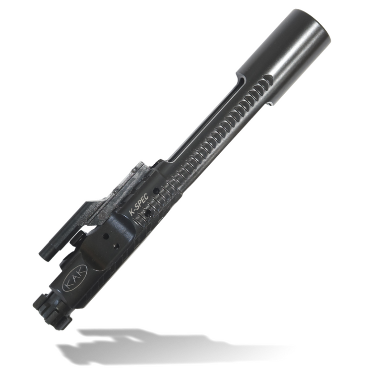 K-SPEC Enhanced Left Hand AR15 BCG 5.56/300 Blk- Side Vent, Dual Ejector, Sand Cuts, Nitride