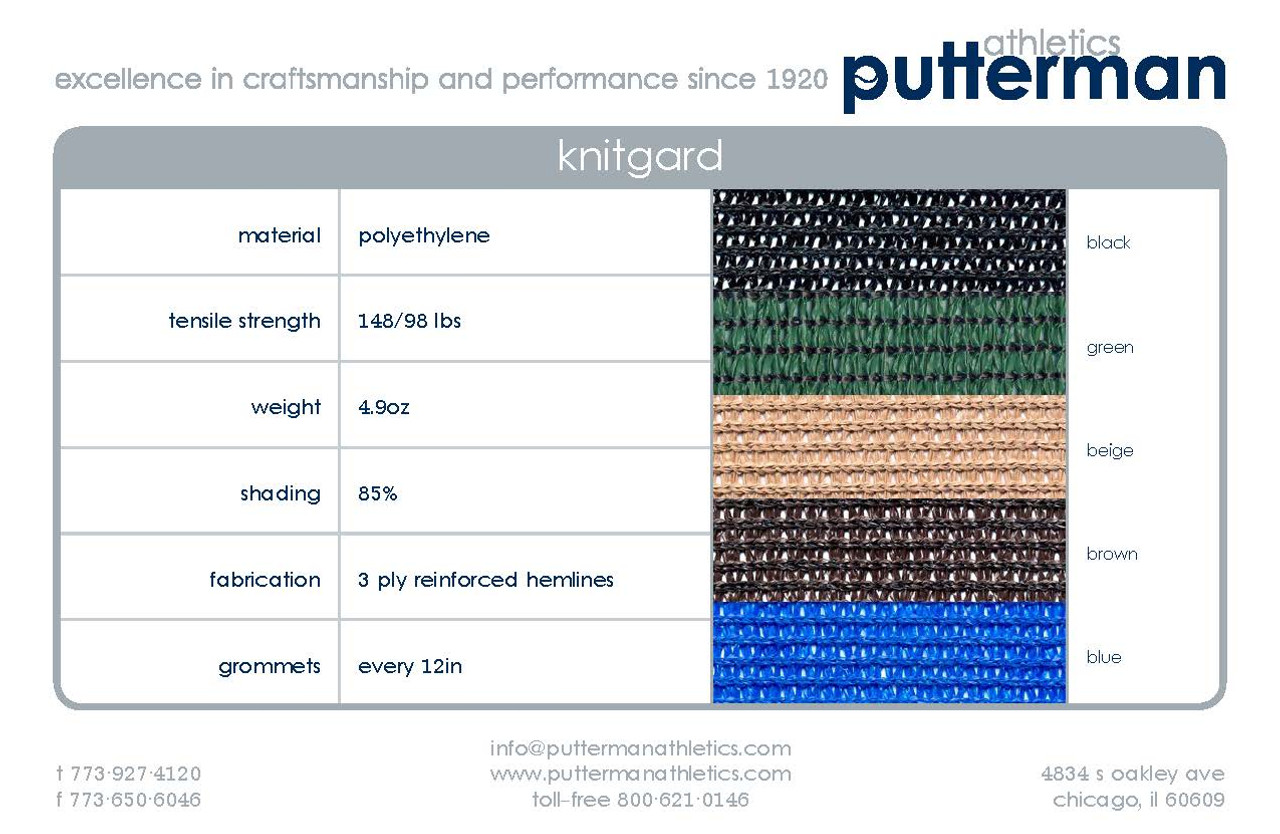 Knitgard 7'8"' by 50' Hemmed and Grommeted Panels 