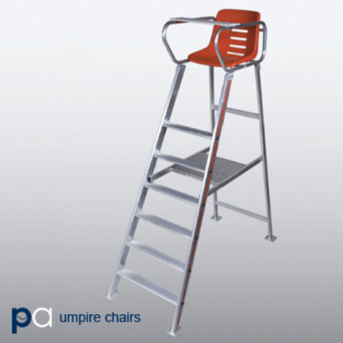 Red seat aluminum umpire chair