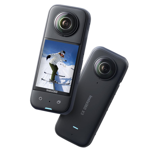 Insta360 X3 - Waterproof 360 Action Camera with 1/2" 48MP Sensors, 5.7K 360 Active HDR Video, 72MP 360 Photo, 4K Single-Lens, 60fps Me Mode, Stabilization, 2.29" Touchscreen, AI Editing, Live Stream