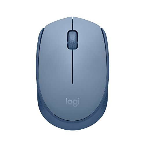 Logitech M170 Wireless Mouse for PC, Mac, Laptop, 2.4 GHz with USB Mini Receiver, Optical Tracking, 12-Months Battery Life, Ambidextrous - Blue Grey  910-006863