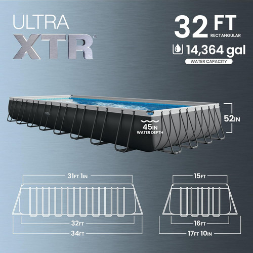 Ultra XTR Frame 32' x 16' x 52"  Above Ground Pool with Sand Filter Pump