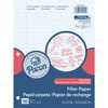 Filler Paper, White, 3-Hole Punched, Red Margin, 3/8" Ruled, 8" x 10-1/2", 150 Sheets Per Pack, 6 Packs