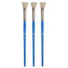 Select Artiste Bristle Fan Brush, Synthetic Bristles, Short Handle Mixed Media Paintbrush, Jewel Blue, Size 4, Pack of 3