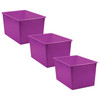 Purple Plastic Multi-Purpose Bin, Pack of 3