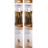 RealValue Brush Set, White Taklon Bristles, Long Handle Mixed Media Paintbrush, Brown, 4 Per Set, 2 Sets