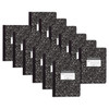 Composition Book, Unruled, 50 Sheets, 9.75" x 7.5" , Black Marble, Pack of 12