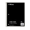 5-Subject Notebook, Wide Ruled, 180 Sheets, Assorted Colors, Pack of 3