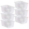 Small Plastic Storage Bin, Clear, Pack of 6