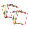Reusable Dry Erase Pockets, Primary Colors, 9 x 12, Pack of 10