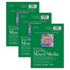 400 Series Mixed Media Pad, Toned Blue, Glue Binding, 15 Sheet, 6x8 inch, Pack of 3