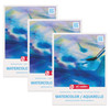 Watercolor Paper Pad, 90lbs, 9" x 12", 15 Sheets, Pack of 3