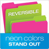 Twisted Glow File Folders, Letter Size, Assorted Colors, 1/3 Cut, 12 Per Pack, 2 Packs