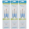 Select Artiste Brush Set No. 1, Synthetic Bristles, Short Handle Mixed Media Paintbrush, Jewel Blue, 3 Per Set, 3 Sets