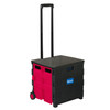 Folding Cart on Wheels w/Lid Cover, 16" x 18" x 15", Black/Red Folding Cart on Wheels w/Lid Cover, 16" x 18" x 15", Black/Red