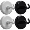 Black & White Magnetic Hooks, Pack of 4